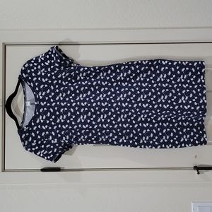 [GUC] OLD NAVY Blue Floral Midi Summer Spring Dress Size M